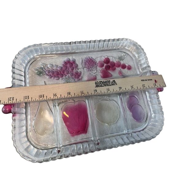 Vintage Indiana Glass Divided Serving/Relish Tray 5 Slot Fruits Hors D’oeuvres - Picture 3 of 12